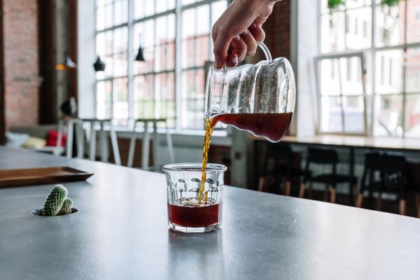 Pour-over coffee being prepared