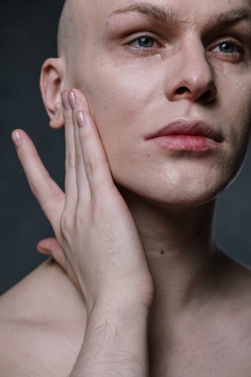 Topless Woman With Red Lipstick