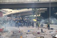 Group of workers refusing to work and walking on streets to fight for rights and freedoms