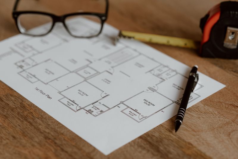 Interior design floor plan and material studies prepared for a Miami residence