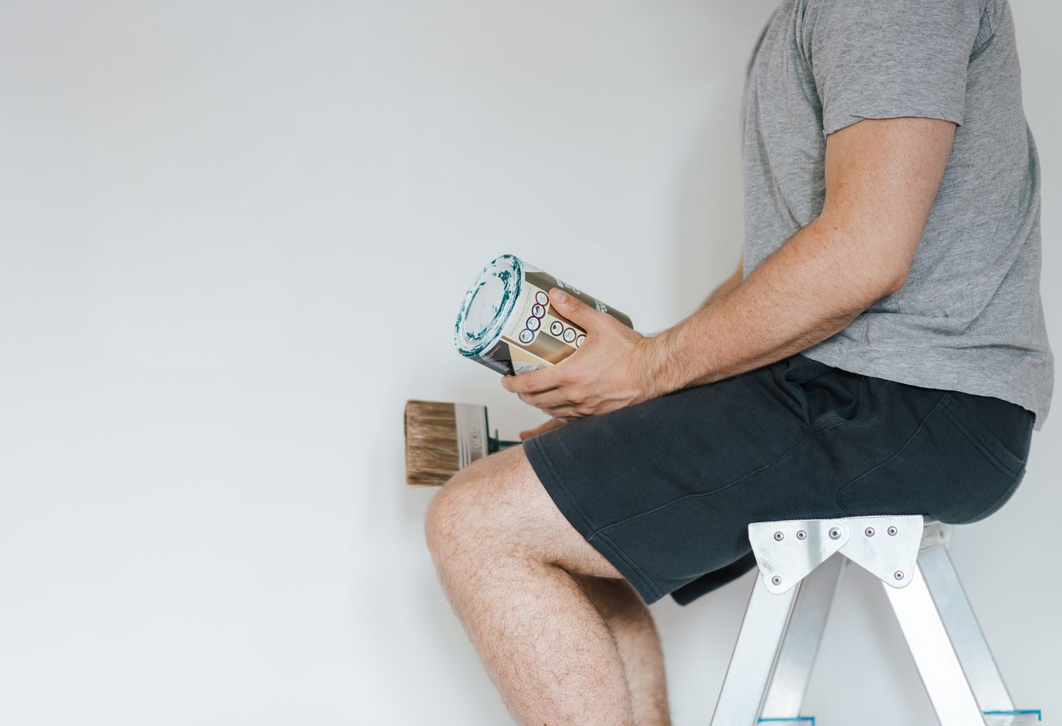 Commercial Decorating in Leamouth — a decorator at work mid-project