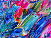 Green Blue and Red Abstract Painting