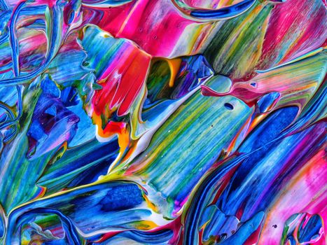 Green Blue and Red Abstract Painting