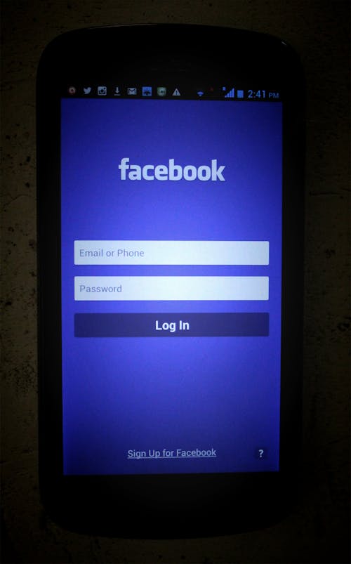 Free Black Samsung Android Smartphone Showing Facebook Mobile Application Stock Photo