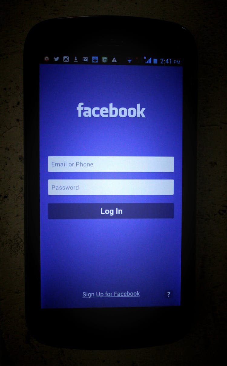 Black Samsung Android Smartphone Showing Facebook Mobile Application