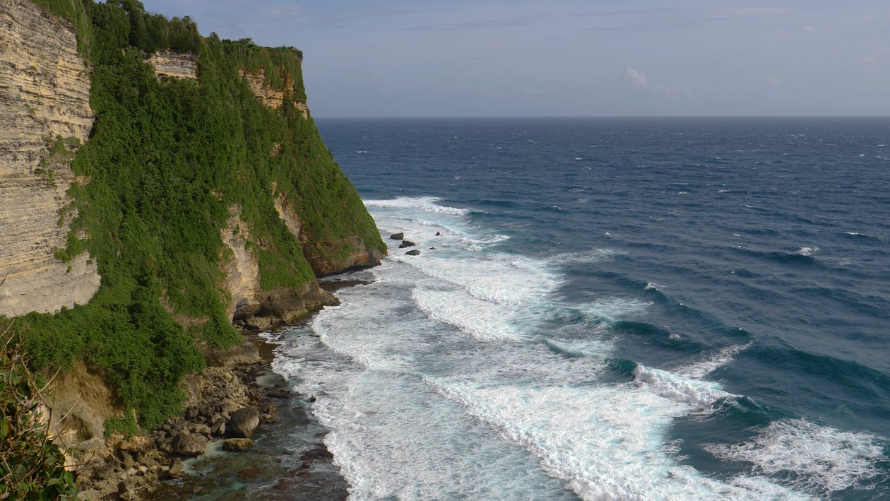 A Mossy Cliff Near the Ocean