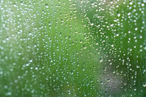 Close Up Shot of a Waterdrops on the Glass Panel