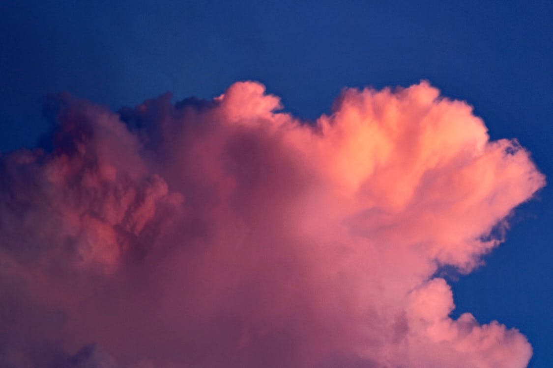 Pink Cloud Under Blue Sky