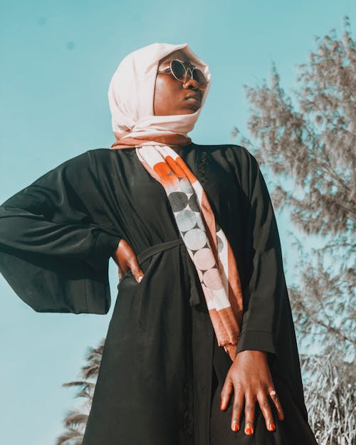 Imagine de stoc gratuită din femeie, Hijab, negru trăiește materie