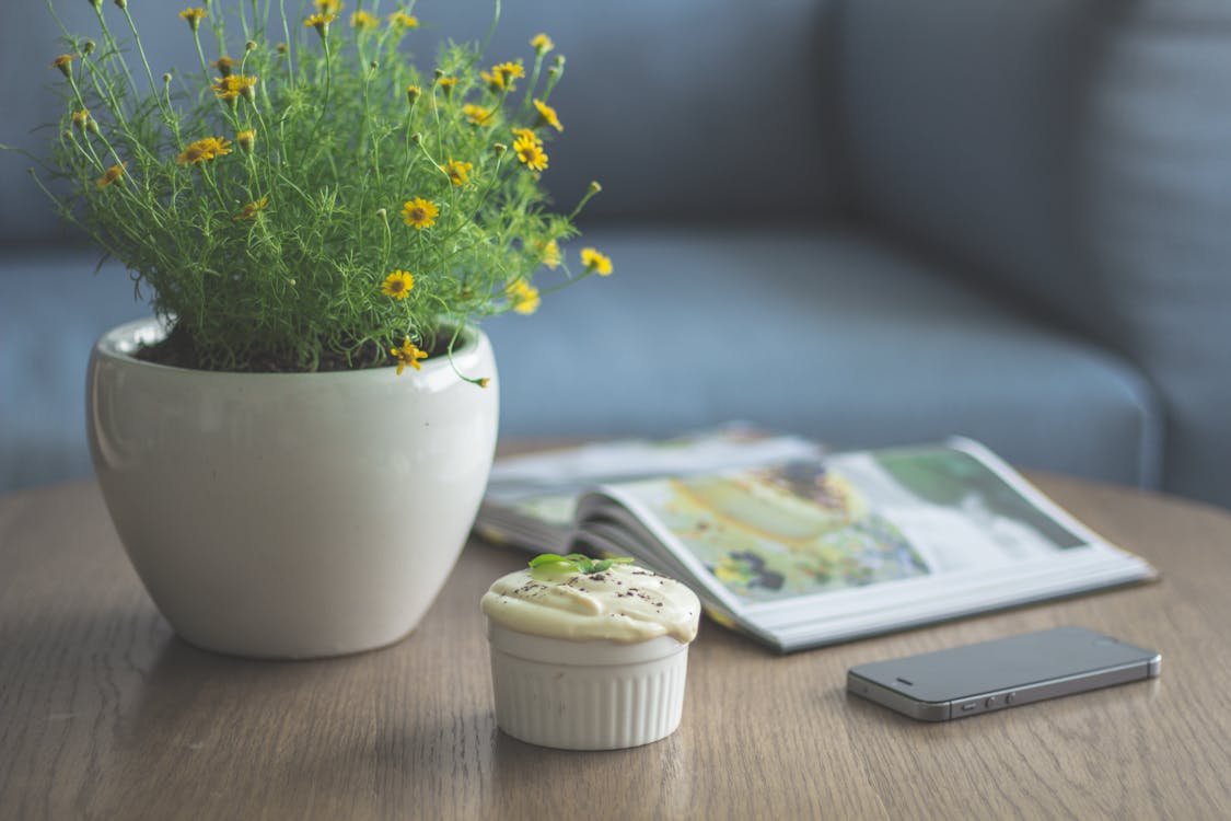Ücretsiz Kahverengi Ahşap Sehpa üzerinde Sarı çiçek Süsleme] Stok Fotoğraflar