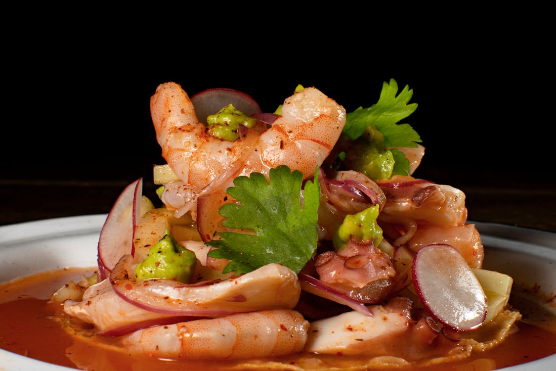 Free A Shrimp Dish in Spicy Sauce Stock Photo