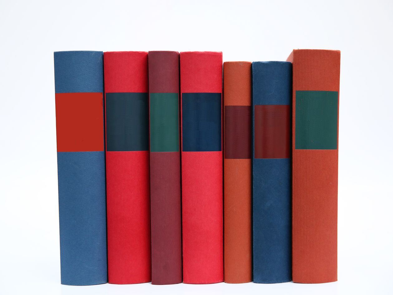 Row of multicolored books representing what is inside the Growth Hacking Blueprint