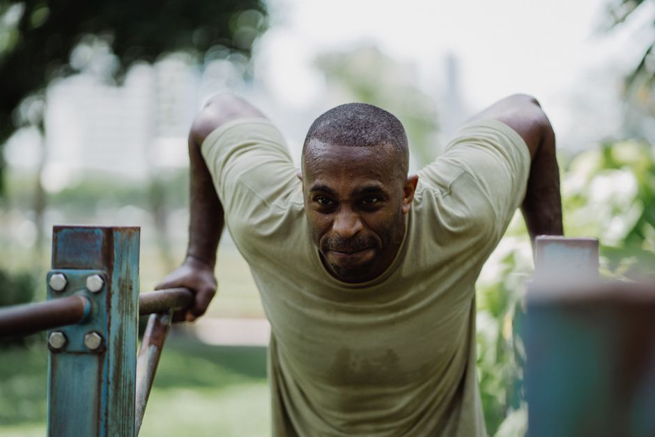 Person exercising outdoors at a low intensity