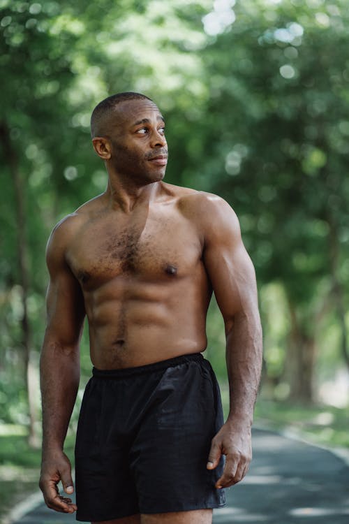 Základová fotografie zdarma na téma afroamerický, bez trička, biceps