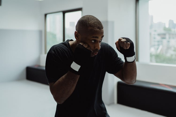 Man In Boxing Fighting Pose