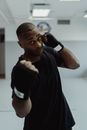 Man in Uppercut Boxing Position