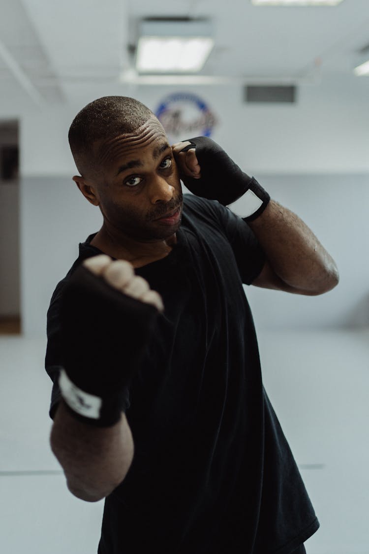 Man In Uppercut Boxing Position