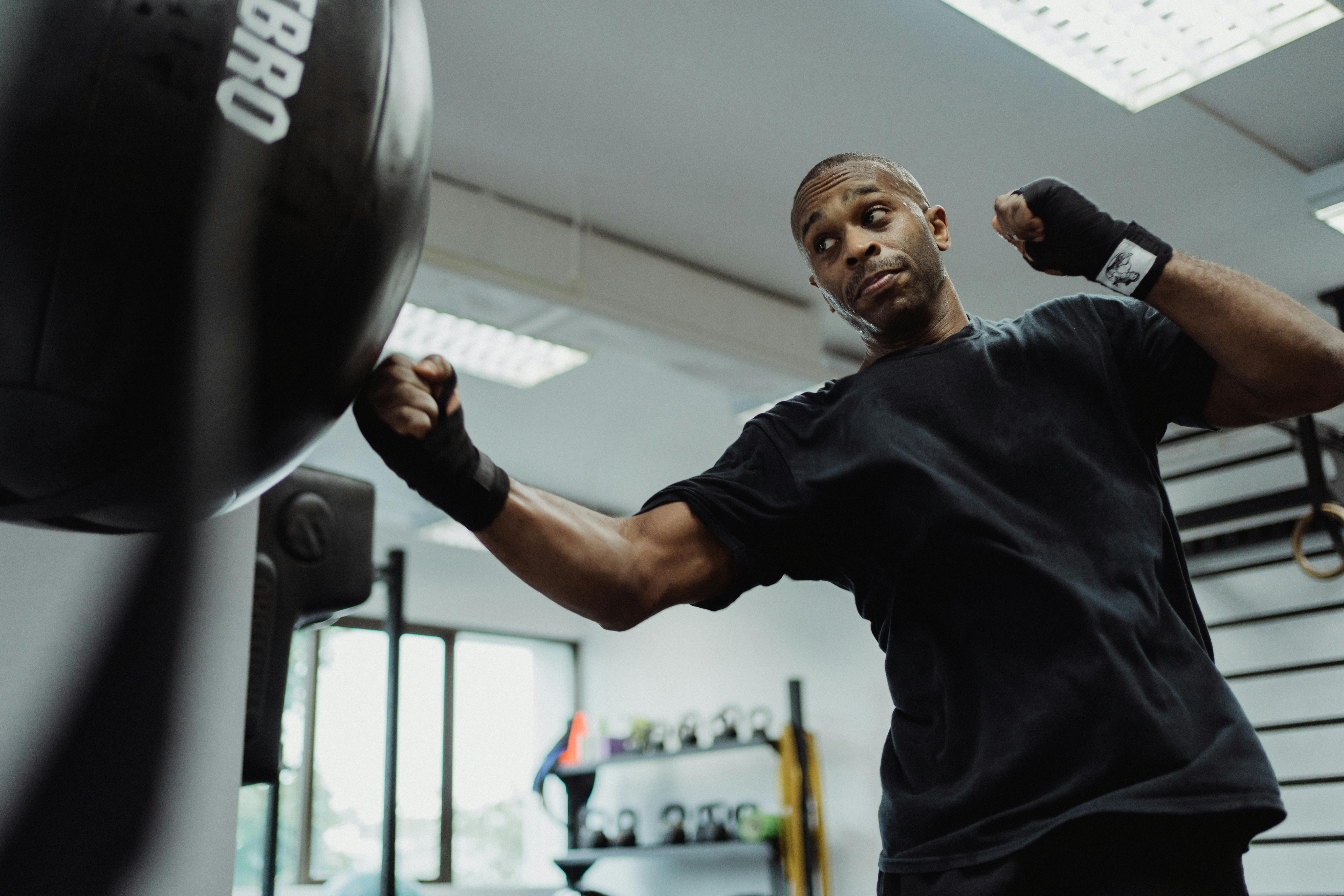 a man in boxing workout