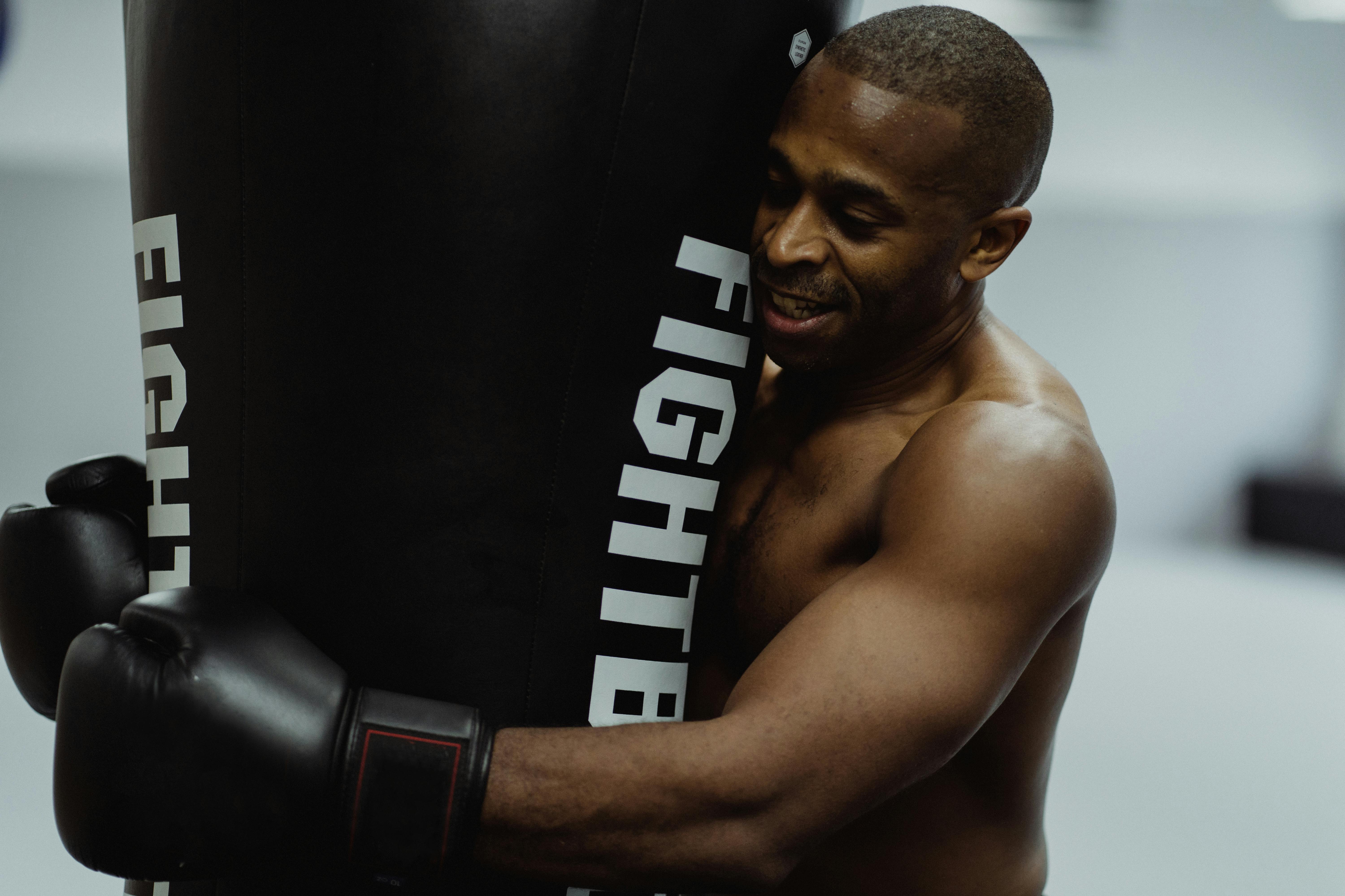 Boxer Man Kicking Combat Bag In Gym Low Stock Footage SBV337169336   Storyblocks