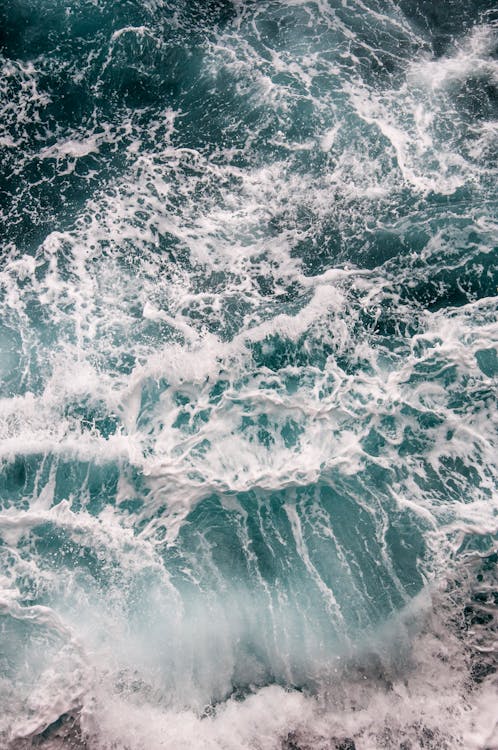 Sea Foam on Ocean Waves 