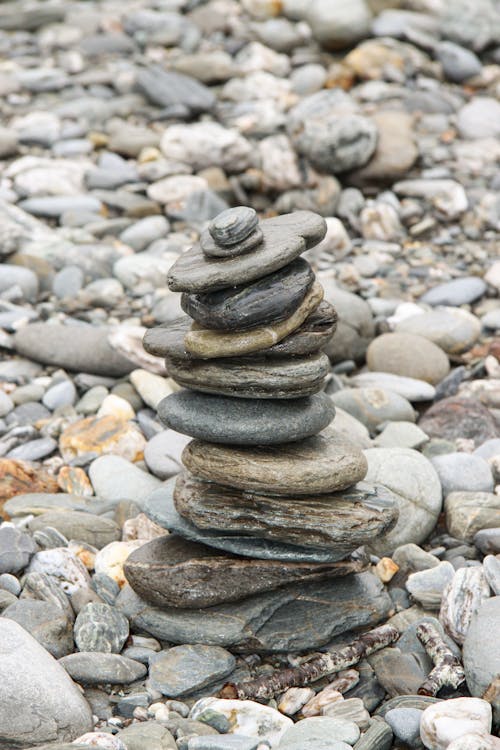 
A Close-Up Shot of a Stack of Stones