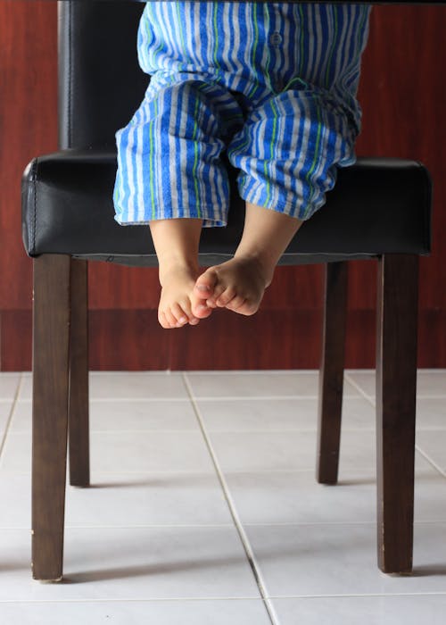 Free Child in Striped Pajamas  Stock Photo