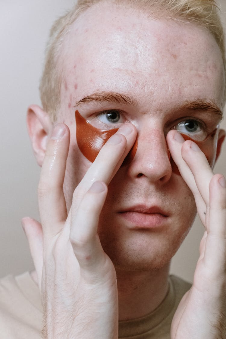 Man With Orange Face Paint