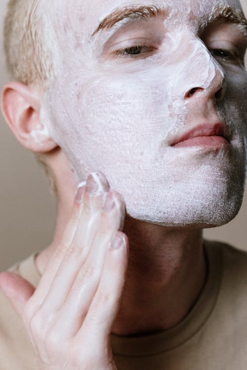 Man With White Powder on Face