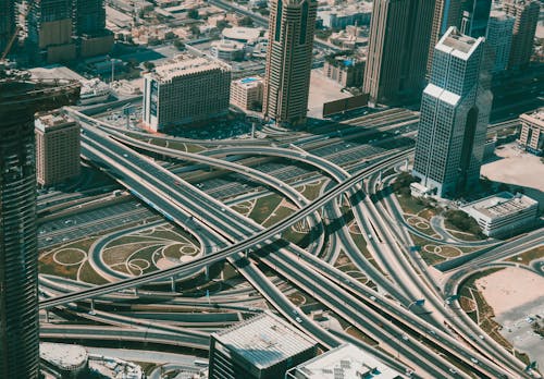 Aerial Shot of Burj Park In Dubai