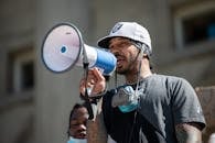 Man Talking on a Megaphone