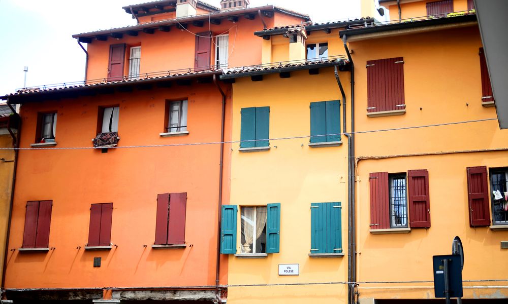 Bologna street view historic architecture