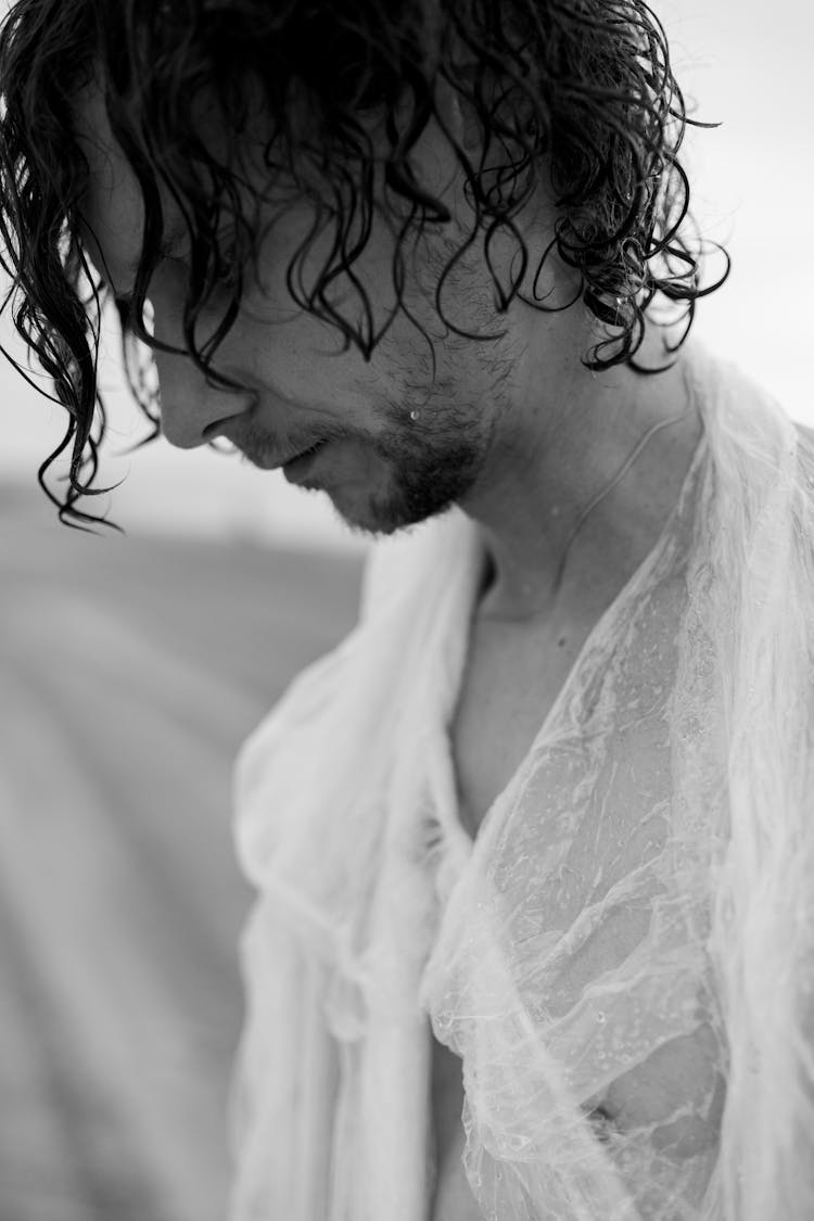 A Man With Curly Wet Hair 