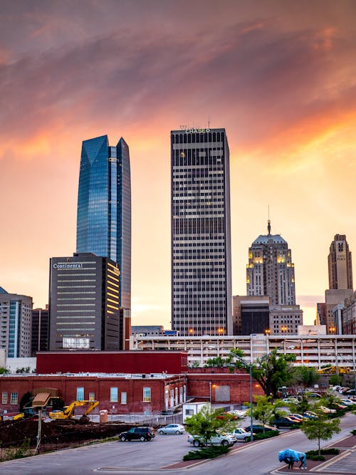 High Rise Buildings Under Gray and Yellow Sky