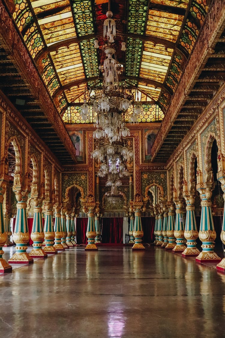 Mysore Palace With Ornamental Columns