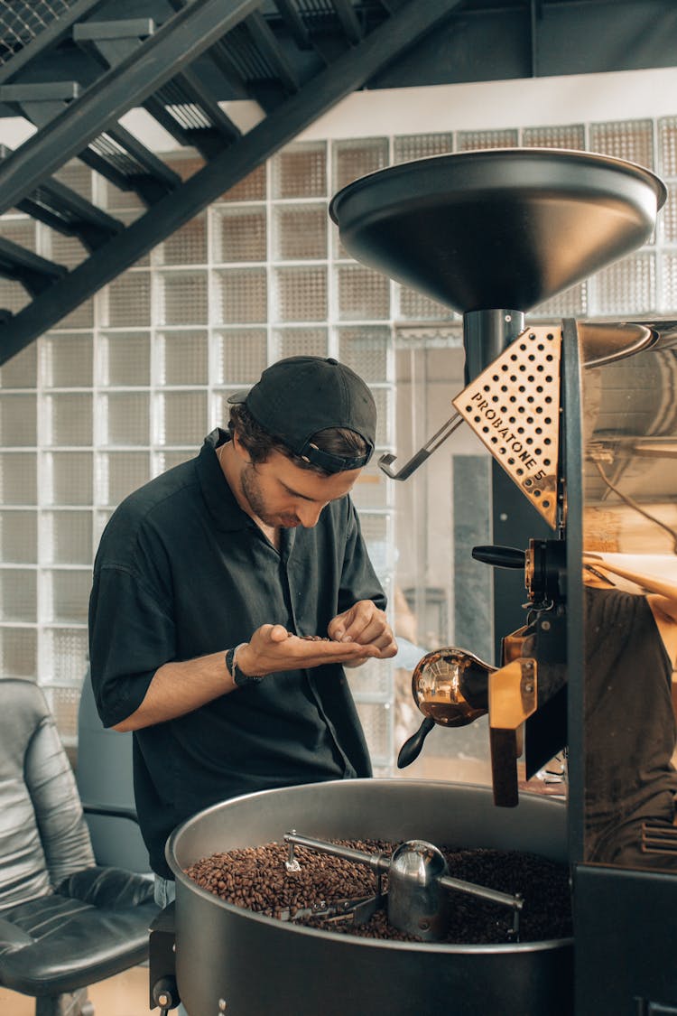 Man Sorting Coffee Beans