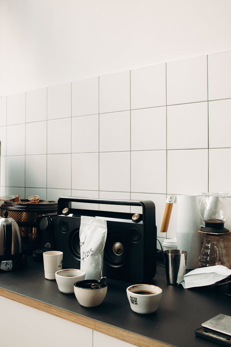 Black Radio On A Counter Top