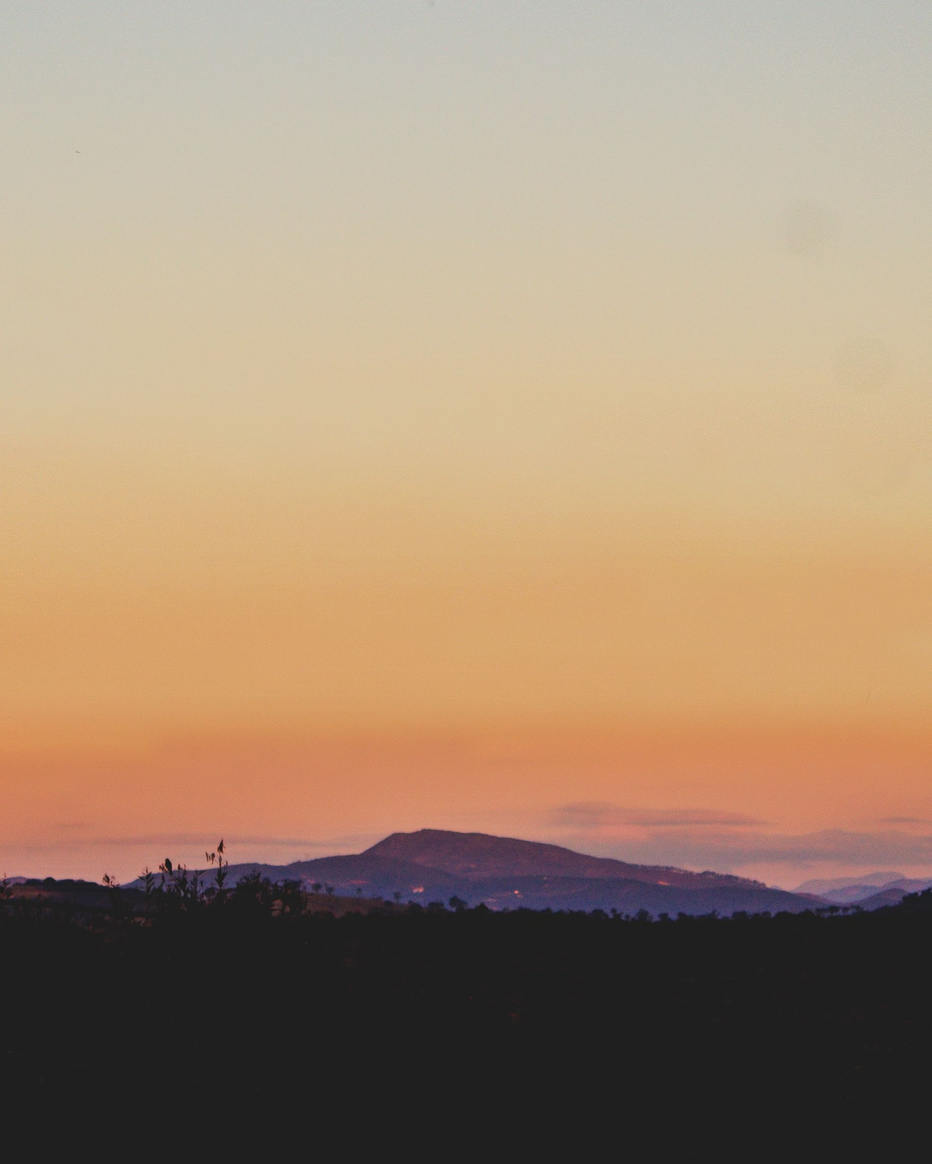Sunset silhouette over the mountains