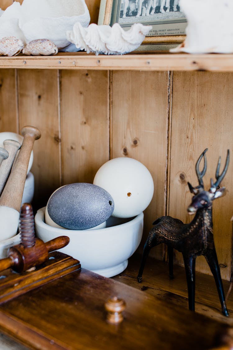 Close Up Of House Shelf With Trinkets