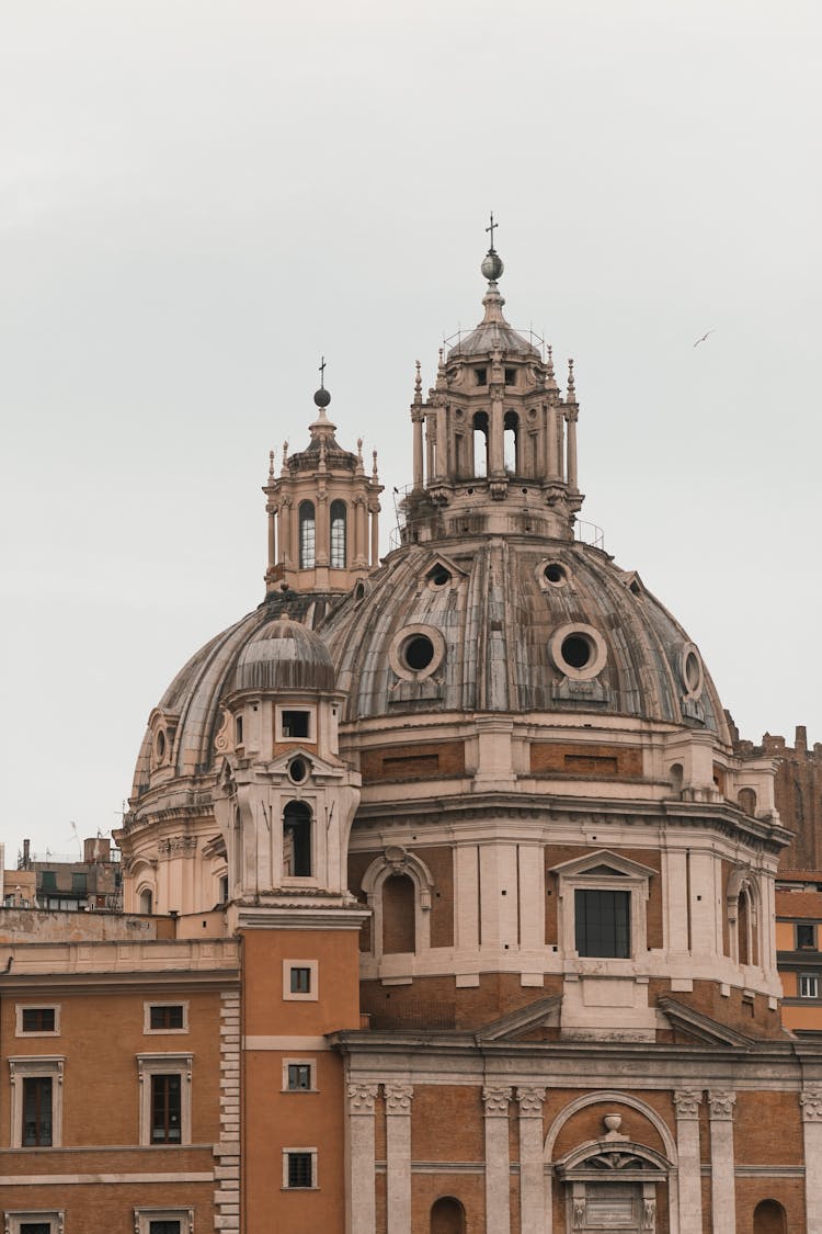 Old Church Dome In Overcast Weather