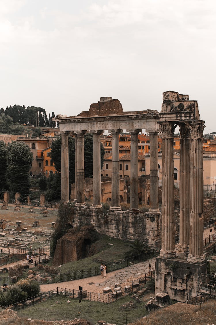 Ruins Of Ancient Temple In European City