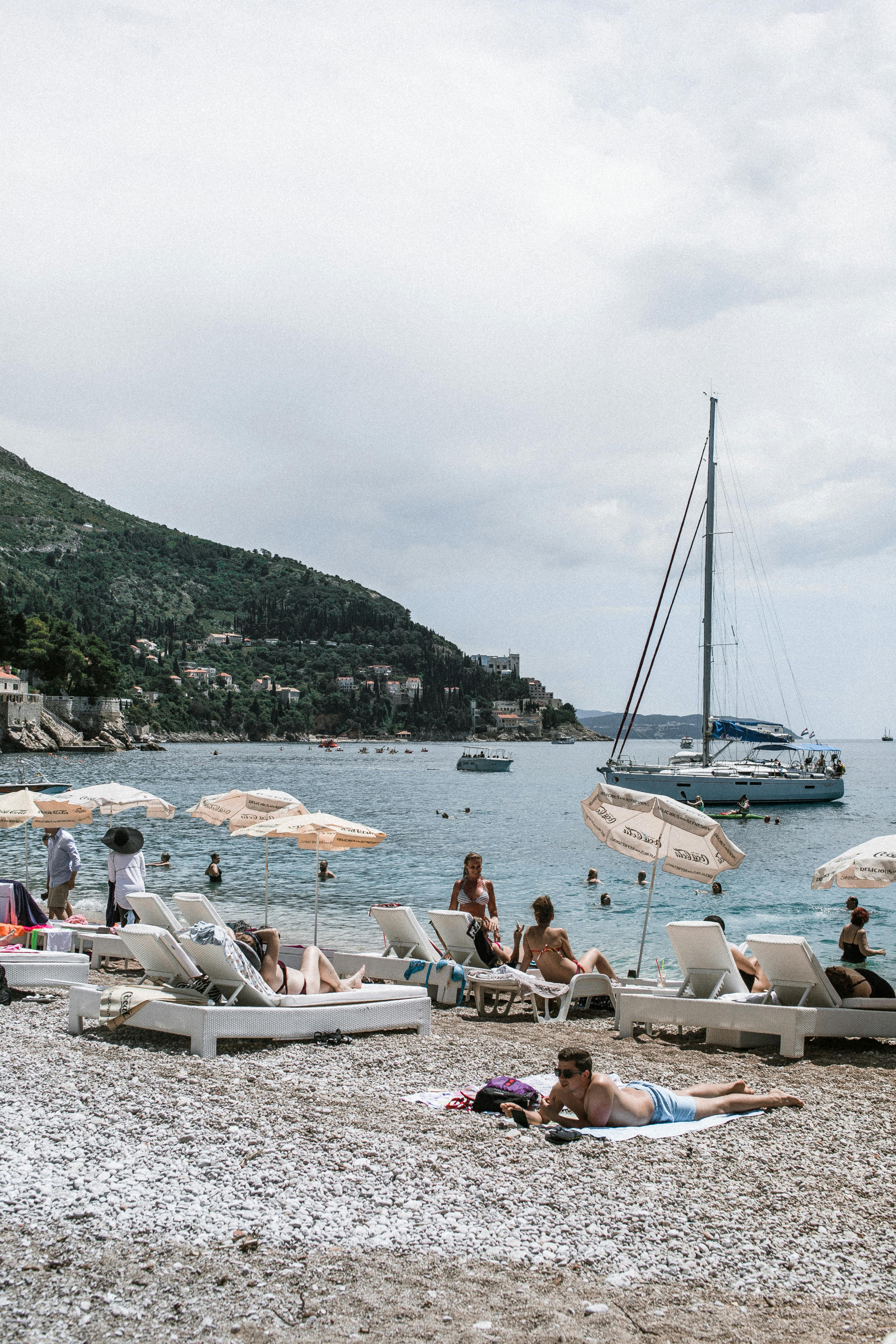 sandy beach full of people