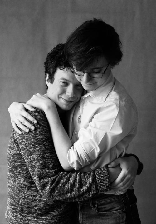 Free Heartfelt embrace captured in a black and white portrait emphasizing friendship. Stock Photo