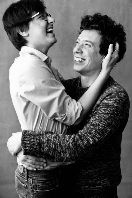 Free Emotion-filled black and white portrait of a happy couple embracing and smiling. Stock Photo