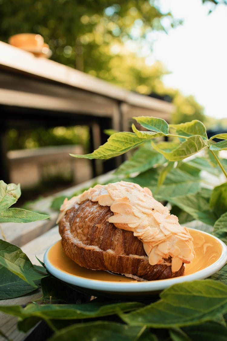 A Croissant On A Plate 