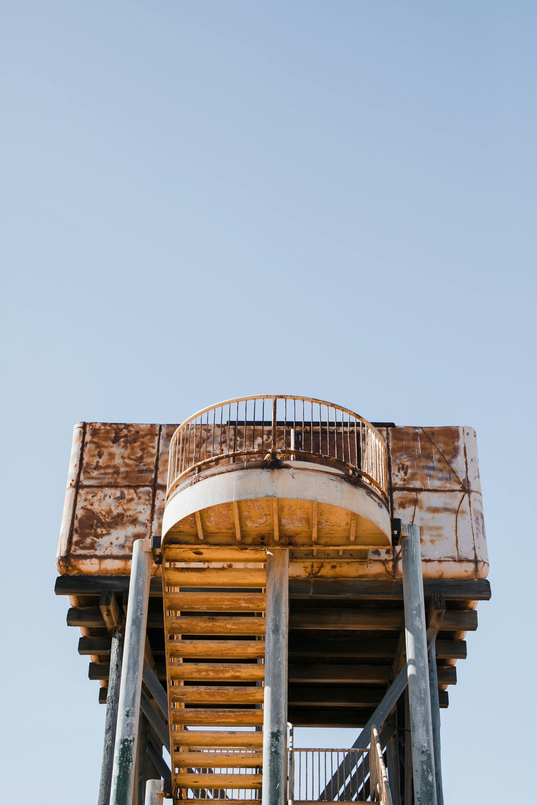 old building of metal observation deck