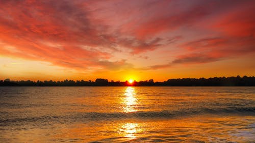 Scenic View of a Sea During Sunset