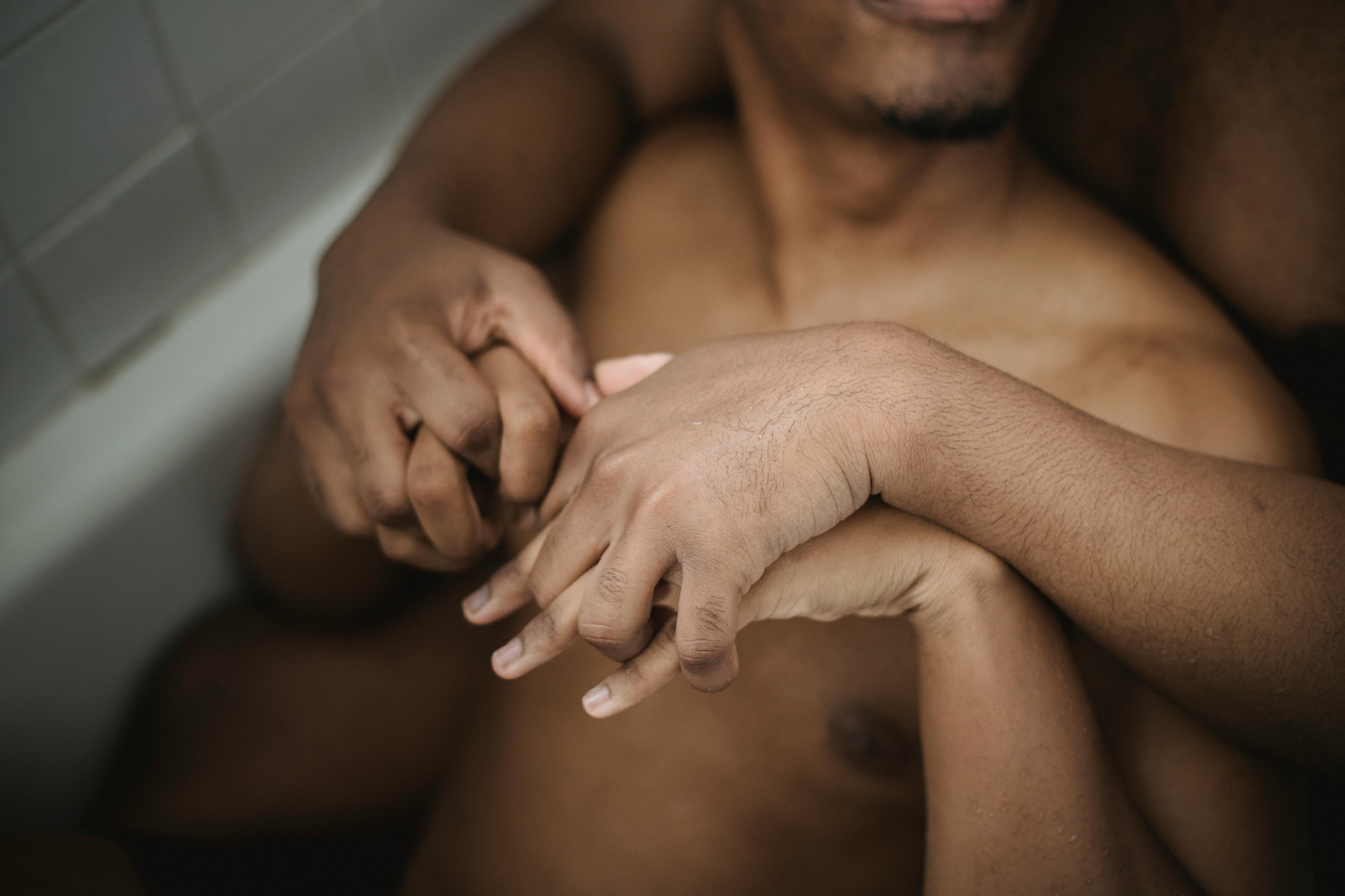 a couple in a bathtub