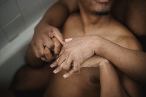 Free Topless Man Holding Womans Breast Stock Photo