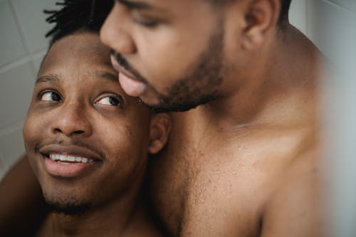 Free Close-up on Couple Hugging Each Other Shirtless Stock Photo