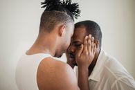 Close-up View of Man Touching Boyfriend